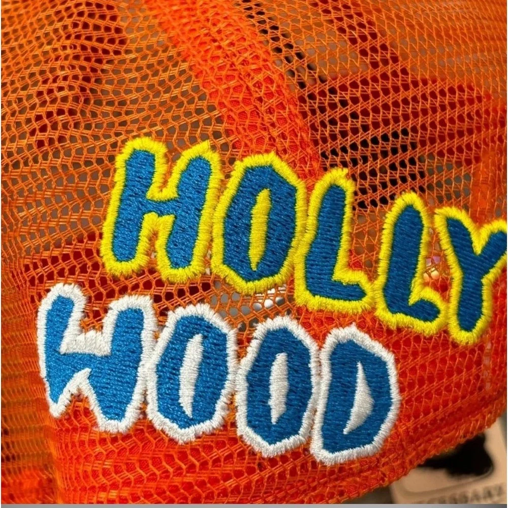 Von Dutch Hollywood Patch Orange VELVET Trucker Hat| Adjustable/Snapback|NEW/NWT